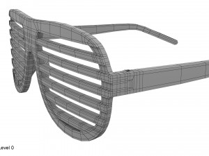gold shutter shade sunglasses Modèle 3D
