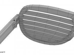 gold shutter shade sunglasses Modèle 3D