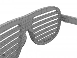 gold shutter shade sunglasses Modèle 3D