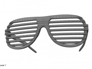 gold shutter shade sunglasses Modèle 3D