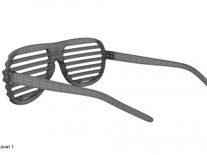 gold shutter shade sunglasses Modèle 3D