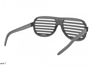 gold shutter shade sunglasses Modèle 3D