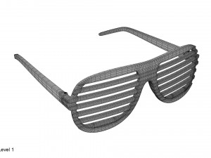 gold shutter shade sunglasses Modèle 3D