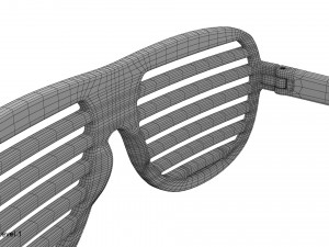 gold shutter shade sunglasses Modèle 3D