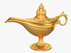 gold magic lamp 3D-Modell