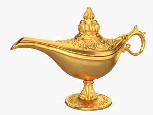 lampada magica d'oro Modello 3D