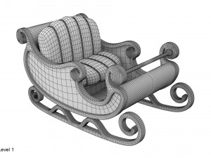 santa sleigh 3D Model