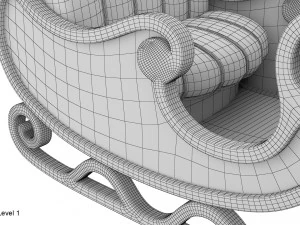 сани Діда Мороза 3D Модель