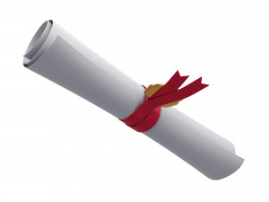 scroll paper with seal 3D Модель