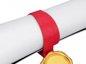 pergaminho de papel com selo Modelo 3D