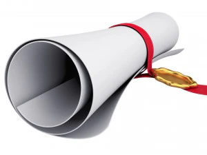 pergaminho de papel com selo Modelo 3D