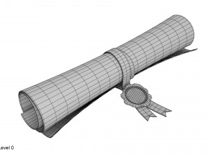 scroll paper with seal 3D Модель