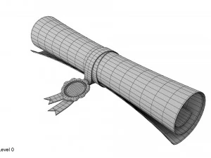 pergaminho de papel com selo Modelo 3D