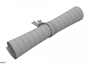 pergaminho de papel com selo Modelo 3D