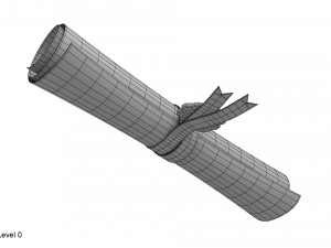 scroll paper with seal 3D Модель