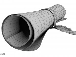 scroll paper with seal 3D Модель
