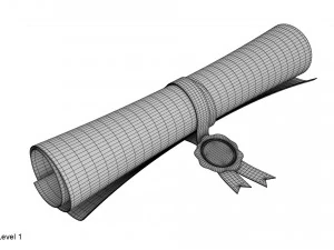 pergaminho de papel com selo Modelo 3D