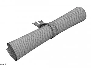 pergaminho de papel com selo Modelo 3D
