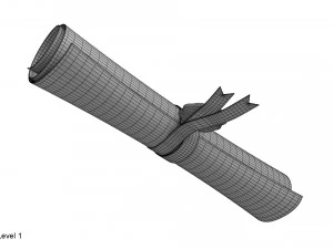 pergaminho de papel com selo Modelo 3D