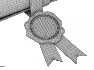 pergaminho de papel com selo Modelo 3D