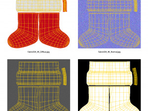 christmas sock vrayfur Modèle 3D