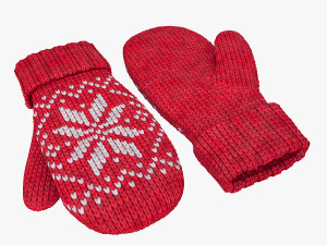 knitted wool mittens 3D Model