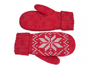 knitted wool mittens 3D 模型