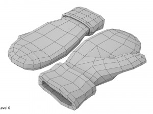 knitted wool mittens 3D 模型