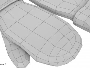 knitted wool mittens 3D 模型