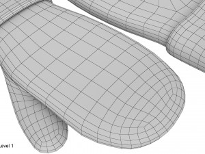 knitted wool mittens 3D 模型