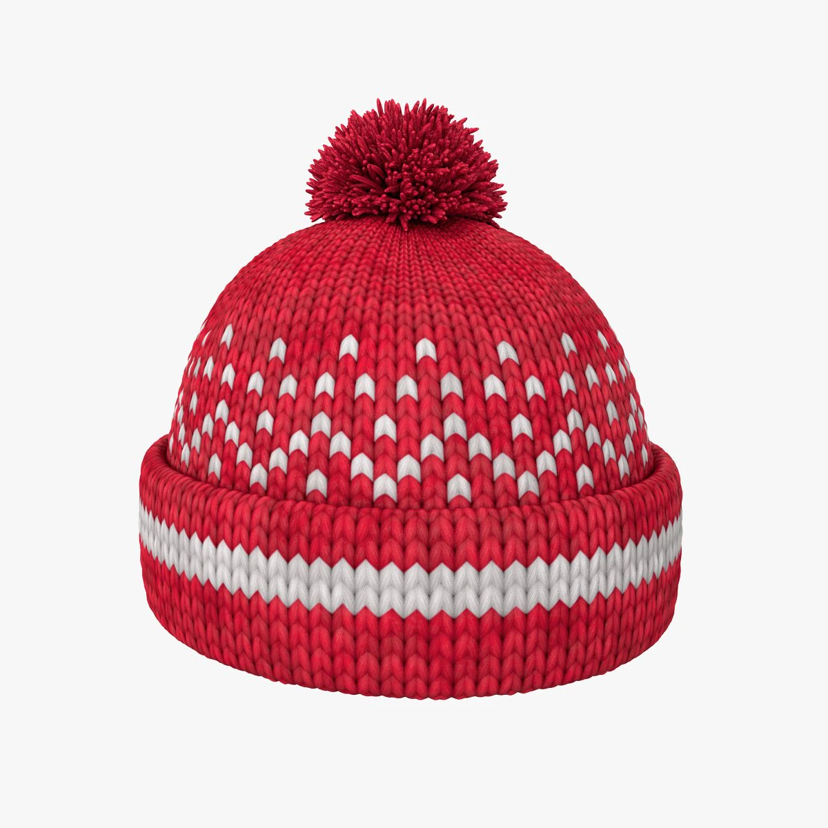 knitted winter hat 3D Model .c4d .max .obj .3ds .fbx .stl .blend 
