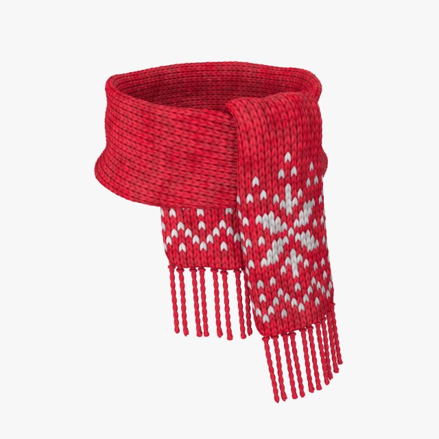knitted wool scarf 3D 模型 .c4d .max .obj .3ds .fbx .stl .blend 