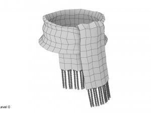 knitted wool scarf 3D 模型