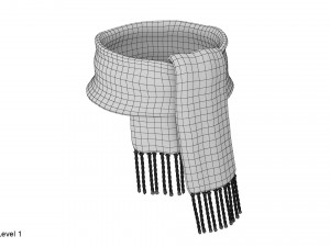 knitted wool scarf 3D 模型