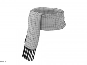 knitted wool scarf 3D 模型