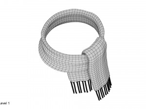 knitted wool scarf 3D 模型
