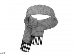 knitted wool scarf 3D 模型