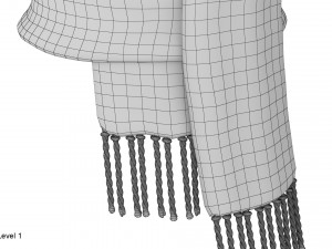 knitted wool scarf 3D 模型