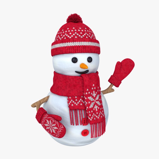 snowman 3D Model .c4d .max .obj .3ds .fbx .stl .blend 