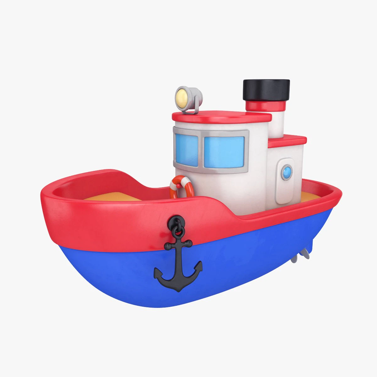 cartoon boat 3D Model .c4d .max .obj .3ds .fbx .stl .blend 