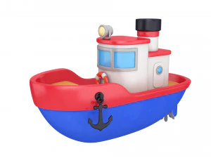 cartoon boat 3D Model