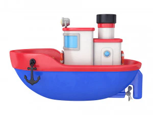 cartoon boat 3D Model