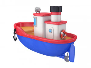 cartoon boat 3D Model