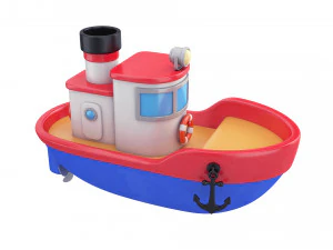 cartoon boat 3D Model