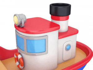 cartoon boat 3D Model