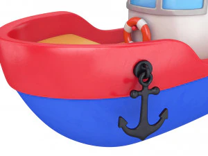 cartoon boat 3D Model