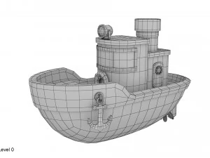 cartoon boat 3D Model