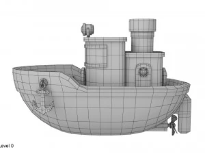 cartoon boat 3D Model