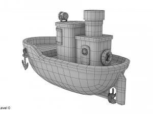cartoon boat 3D Model