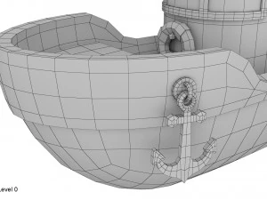 cartoon boat 3D Model